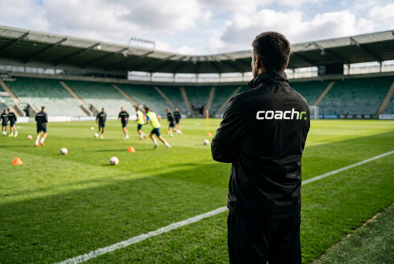 Coachr-exempelbild: en tränare följer träningen från sidlinjen